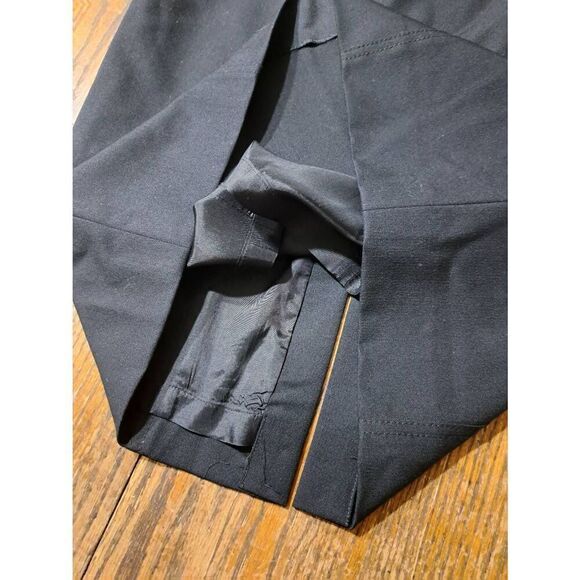 Size 8 Carlisle Black Wool Rear Zip Lined Pencil Skirt w Belt and Rear Slit - Picture 3 of 4